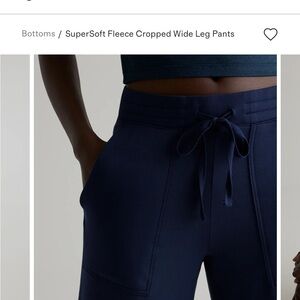 Quince SuperSoft Fleece Cropped Pants in Navy